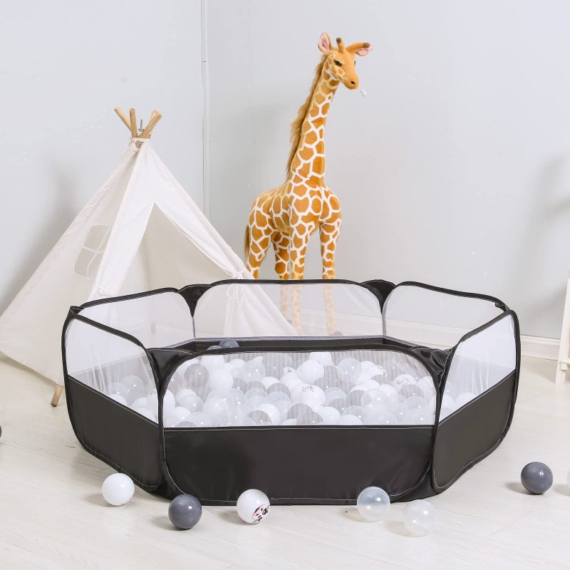 TRENDPLAY Foldable Ball Pit for Toddlers, Large Pop Up Ball Pits Kids Play Tent Crawl Playpen Ball Pool Playhouse Playpen with Storage Bag, for Boys Girls Dogs Cats Ferrets Indoor Outdoor, Black - Image 3