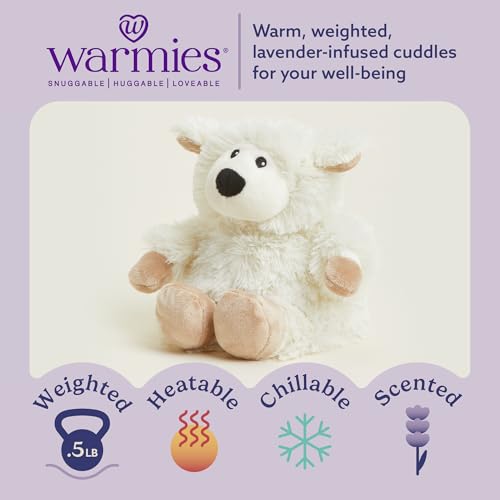warmies Junior Microwavable & Weighted Stuffed Animals, Sheep - Heated Stuffed Animal Plushie for Warmth & Comfort - Cute Soft Plush Toys for Adults & Children (Boys, Girls, Babies & Toddlers) - Image 2