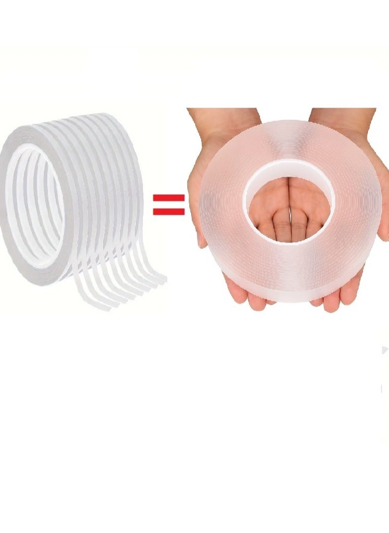 MASIA - Nano Double-Sided Adhesive Tape - 10 Meter Roll, Strong, Transparent, Washable & Reusable - Multi-Purpose for Home, Office, Arts & Crafts - Image 1