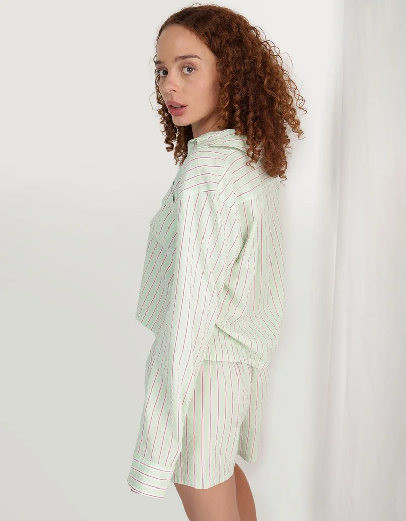 Aerie  Aerie Off-Duty Seersucker Pajama Shirt for Women | Best Price UAE