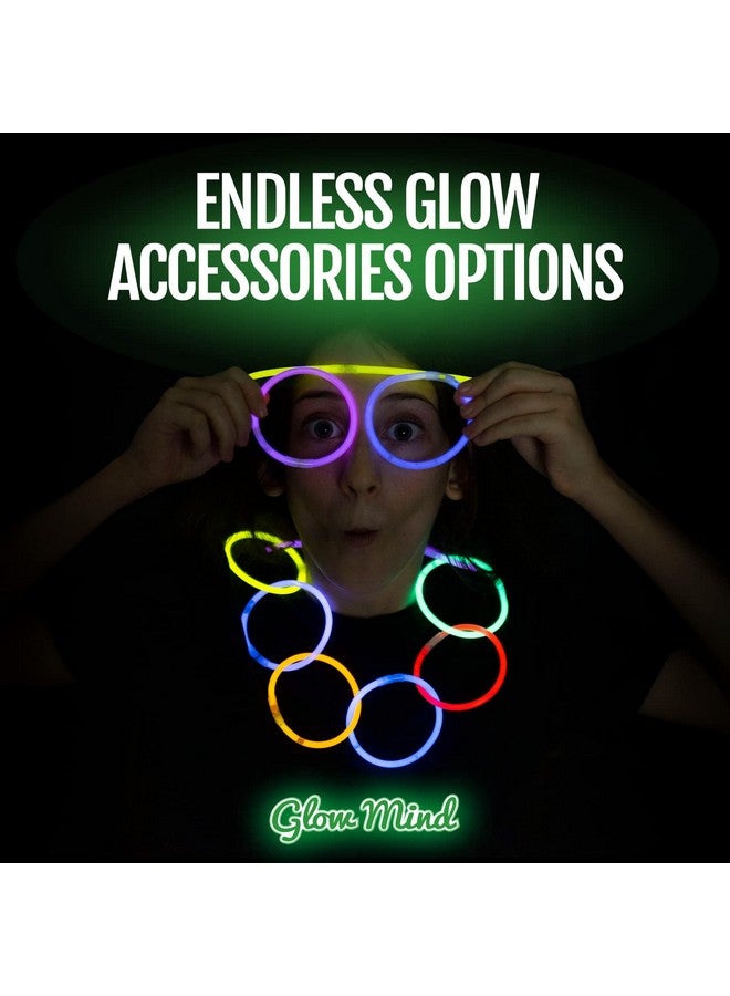 Glow Mind 300 Ultra Bright Glow Sticks Bulk - Halloween Glow In The Dark Party Supplies Pack - 8" Glowsticks Party Favors With Bracelets And Necklaces  - Image 5