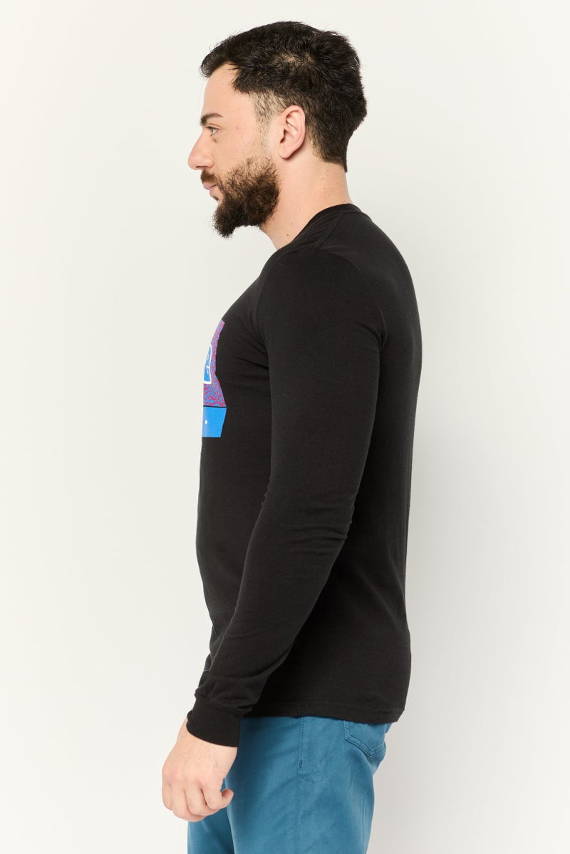 Prince Men Crew Neck Long Sleeve Printed T-shirts, Black - Image 3