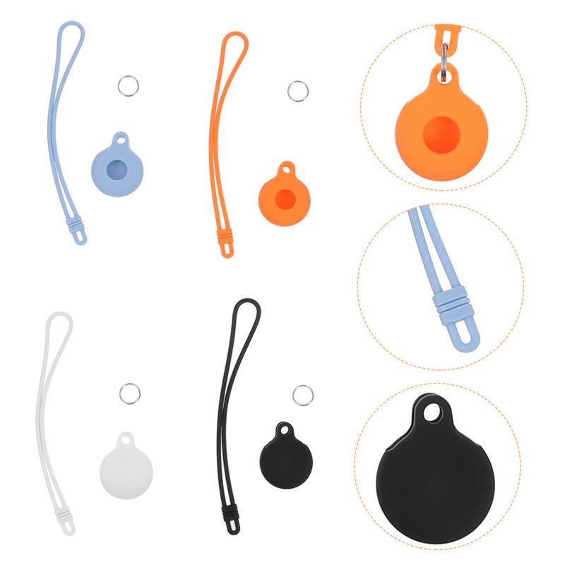 4Pcs Black Pet Tracking Protective Case Easy Attach to Keys Bags Durable Cover - Image 5