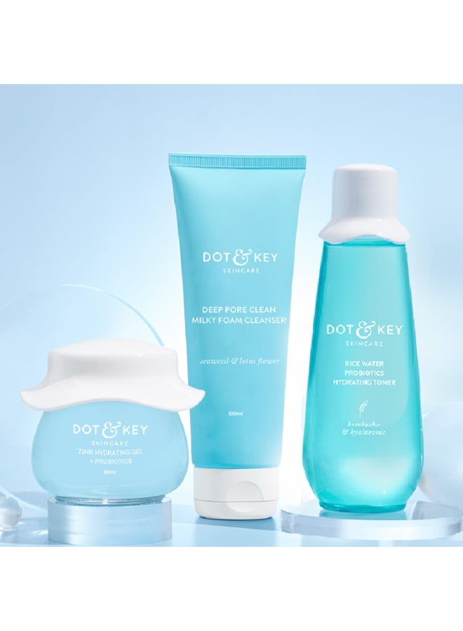 DOT & KEY Skin Hydration Ctm Kit Liquid Cleanser 100Ml, Toner 150Ml, Moisturizer 60Ml - Image 4
