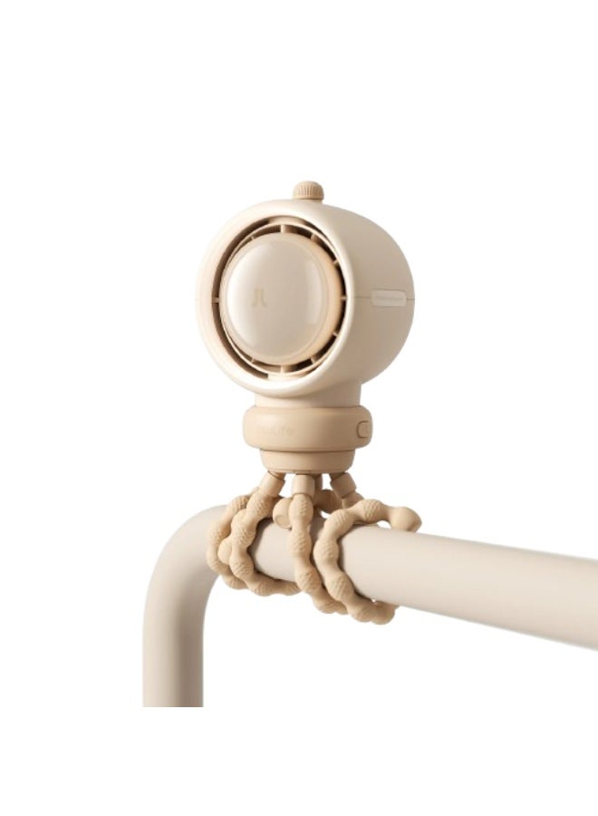 جيسيو لايف مروحة عربة أطفال جيسولايف Life2، بطارية 4000 مللي أمبير/ساعة، 5 سرعات - بني - Image 1