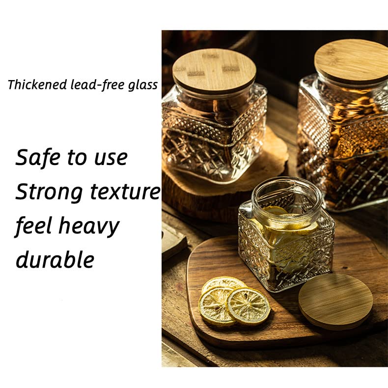 Prettidecor Glass Storage Jars, 38 FL OZ Airtight Canisters with Bamboo Lid, Decorative Kitchen Containers for Cereal, Nuts, Snacks, Candy, Cookies, Coffee, Tea - Image 4
