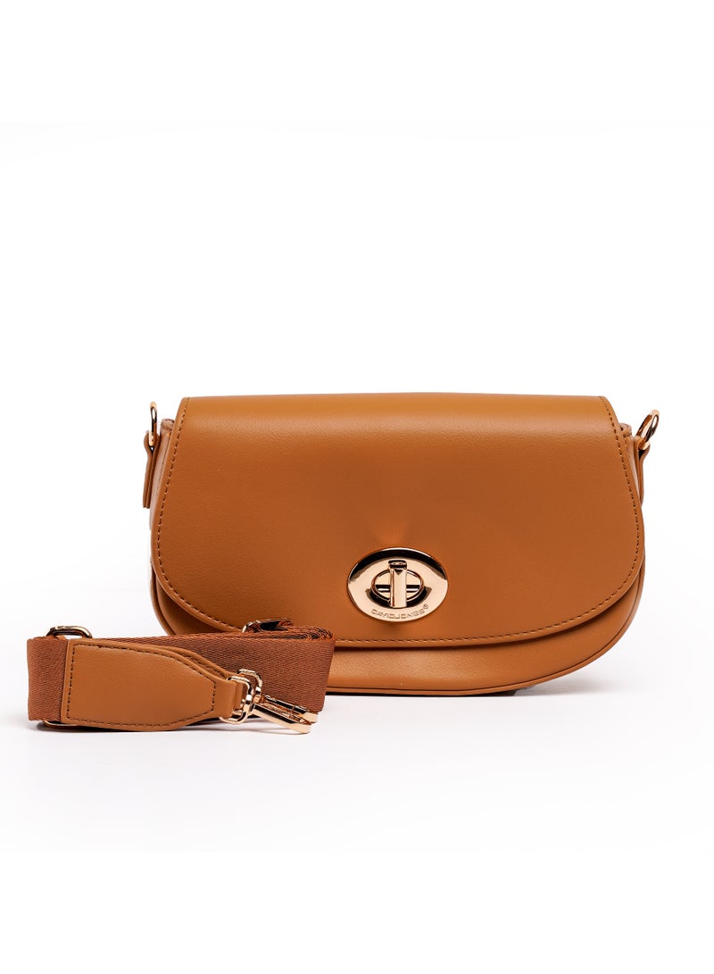 David Jones- Women's Leather Moon Bag model cm7104- The covered moon bag lock on- Safe and High Quality All season styled leather Cross body bag - Image 1