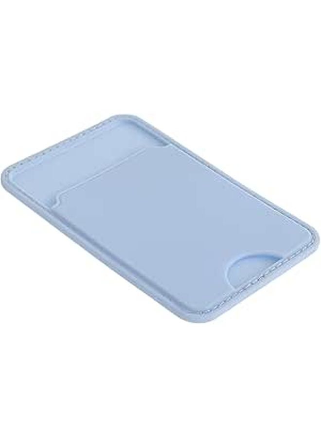 Magnetic Phone Wallet Compatible with iPhone 12 Series Light Blue Adhesive Card Holder for Cash - Image 1
