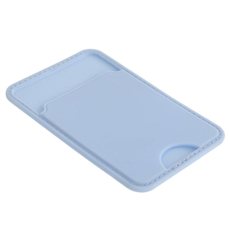 Magnetic Phone Wallet Compatible with iPhone 12 Series Light Blue Adhesive Card Holder for Cash - Image 2