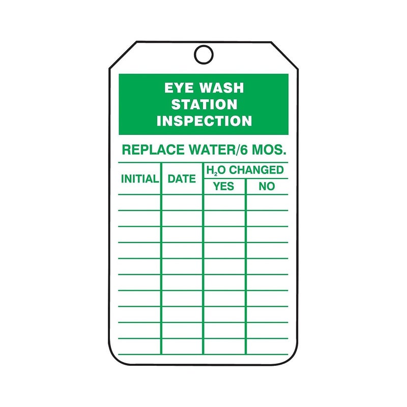 Accuform مجموعة AccuformNMC "محطة غسل العين" لفحص 25 بطاقة سجل فحص من PF-Cardstock، 5.75" × 3.25"، أخضر على أبيض، TRS245CTP، علامات أمان مصنوعة في أمريكا، لافتات، وملصقات - Image 3