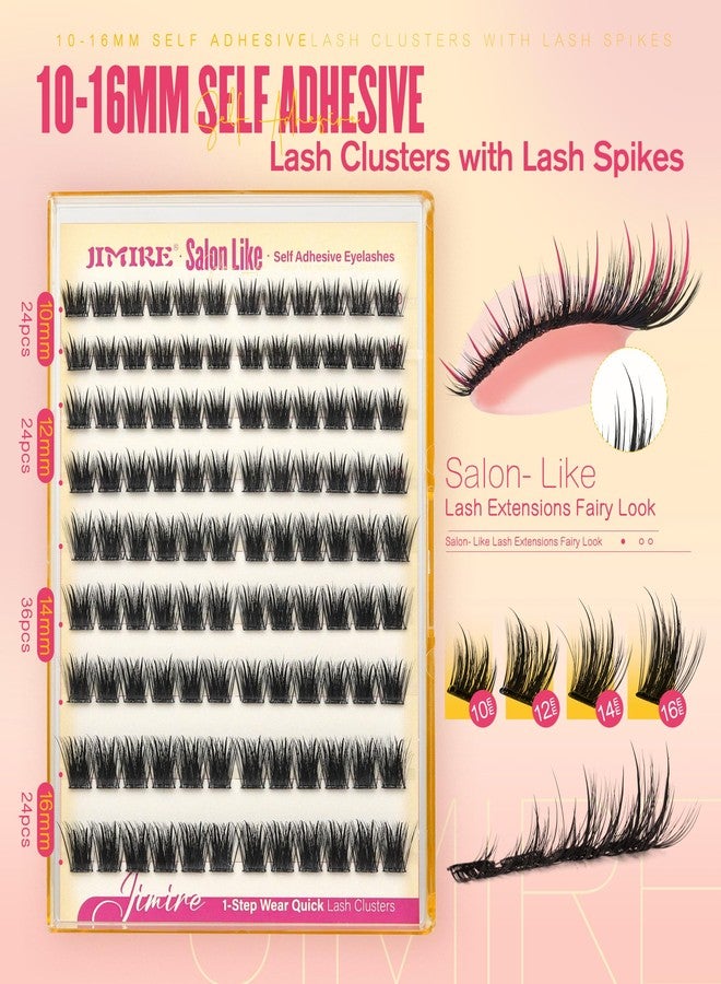 JIMIRE Self Adhesive Eyelashes Wispy Lash Clusters No Glue Needed Press on Lashes Reusable Self Adhesive Lash Clusters 10-16MM Pre-Glued Eyelash Clusters Easy to Apply 108Pcs Pack - Image 2