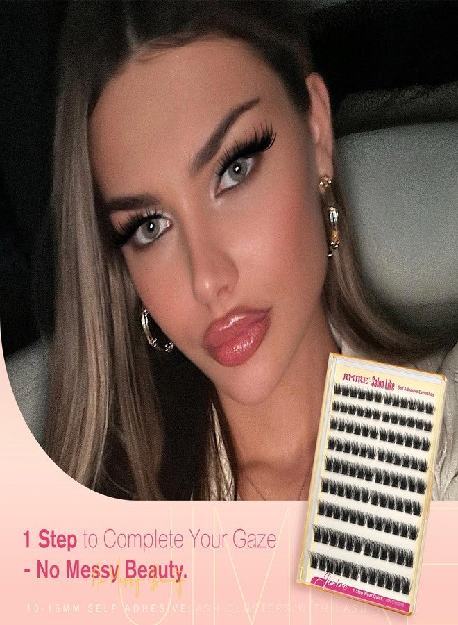 JIMIRE Self Adhesive Eyelashes Wispy Lash Clusters No Glue Needed Press on Lashes Reusable Self Adhesive Lash Clusters 10-16MM Pre-Glued Eyelash Clusters Easy to Apply 108Pcs Pack - Image 5