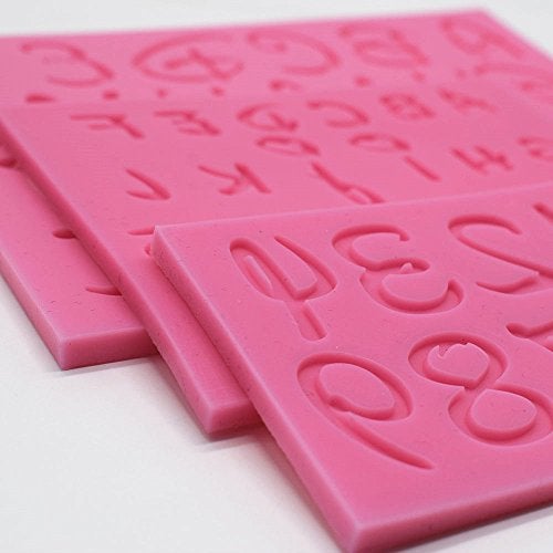 AK ART KITCHENWARE 3PCS Number and Alphabet Silicone Fondant Mold for Decorating Cake Cupcake Cookie Moulds Pastry DIY Bakery Tools SM-831 Pink - Image 2