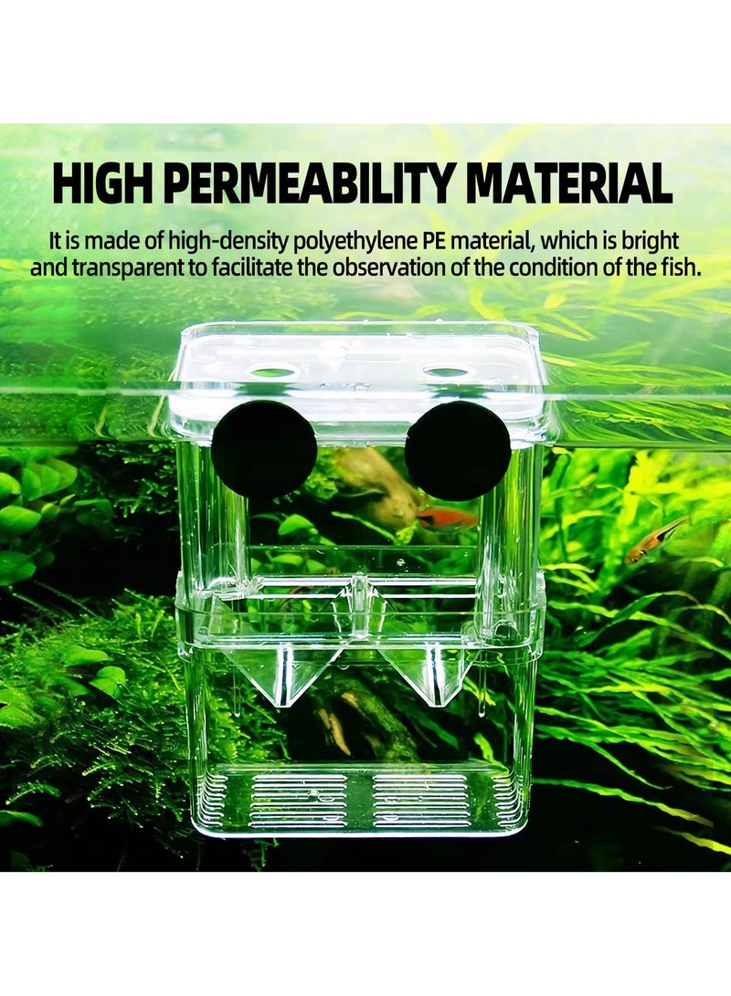 Generic Aquarium Fish Tank Hatchery Incubator Breeding Box Acrylic White Breeder Isolation Divider Hatching Boxes Accessory Small Baby Fishes Shrimp Clownfish Guppy (10x7x13 cm)  - Image 2