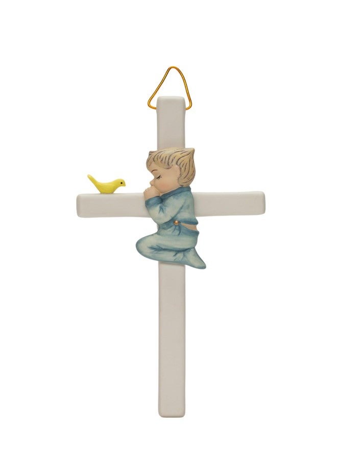 كوزموس جيفتس هدايا كوزموس 1316، صليب جداري معلق من الخزف الفاخر على شكل صبي صغير يصلي - Image 1