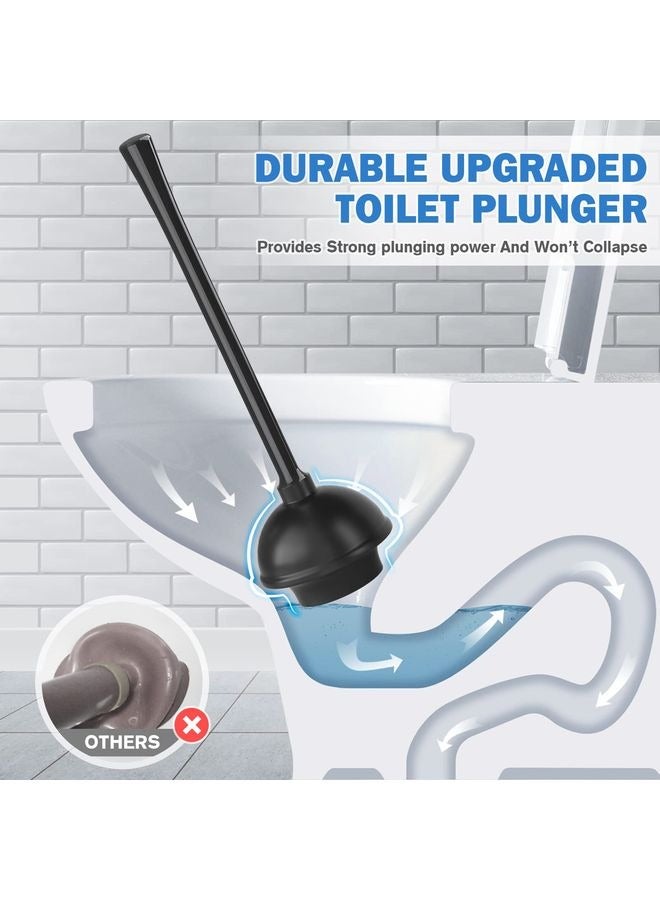 HOMESTAR Toilet Plunger and Brush Set, Silicone Toilet Brush and Plunger with Holder for 5.7-inch Toilet Drain, 2-in-1 Toilet Brush Plunger Combo with Caddy Stand (Black) - Image 2
