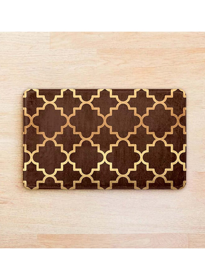 RIZARIES SuperSoft Brown Quatrefoil Door Mat, Non-slip Washable, 50 x 80cm - Image 2
