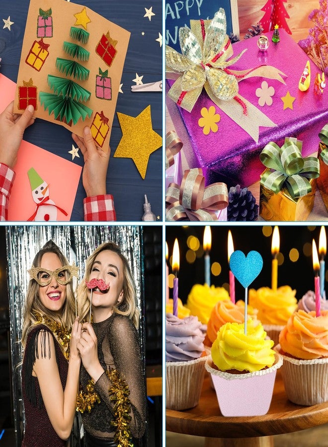 PATIKIL 10Sheets Orange Glitter Cardstock Paper, 12 x 12 in 250gsm Square Premium Sparkly Paper Craft Cardstock Paper for Scrapbook Card Making DIY Art Projects Wedding Party - Image 5