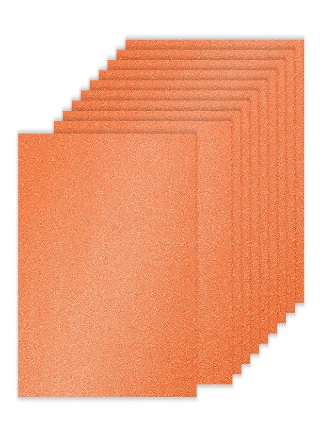 PATIKIL 10Sheets Orange Glitter Cardstock Paper, 12 x 12 in 250gsm Square Premium Sparkly Paper Craft Cardstock Paper for Scrapbook Card Making DIY Art Projects Wedding Party - Image 1