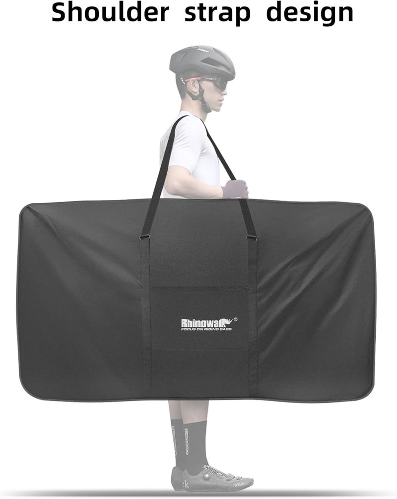 Rhinowalk Bike Transport Bag for 29 Inch Wheel Size Mountain Road Bikes - Waterproof Bicycle Travel Case Foldable Carrier Bag for Train Air Travel (29inch-Black) - Image 4