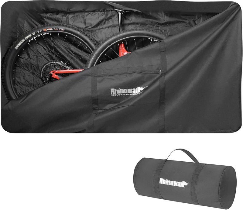 Rhinowalk Bike Transport Bag for 29 Inch Wheel Size Mountain Road Bikes - Waterproof Bicycle Travel Case Foldable Carrier Bag for Train Air Travel (29inch-Black) - Image 1