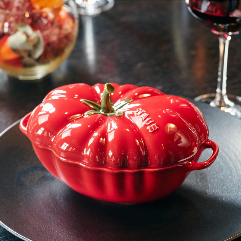 STAUB Ceramics Dutch Oven 16-oz Petite Tomato Cocotte, Cherry - Image 2