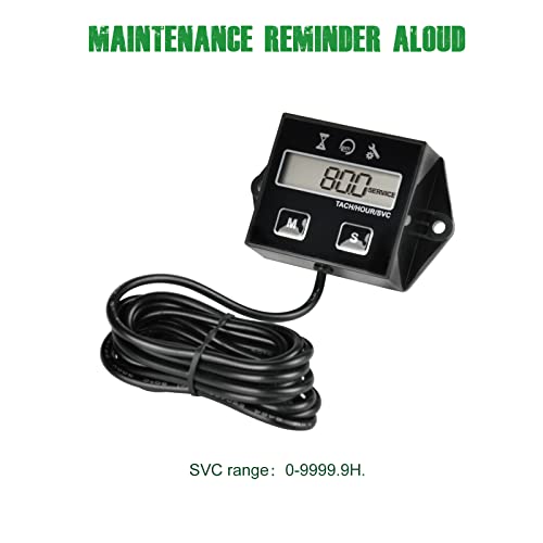 Yooreal Digital Inductive Tach Hour Meter,RPM Gauge Meter Tachometer for Lawn Mower Scooter Dirt Bike Tractor Generator Air Compressor Marine Motorcycle Snowblower Pressure Washer - Image 3