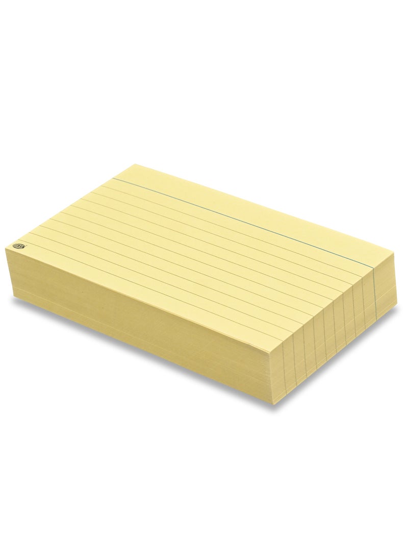 FIS® Ruled Record Cards or Index Cards, Size:5"x3" Inches (127x76mm), Two Sides Single Ruled, 180gsm, 100 Sheets Per Packet,Packet of 3 Pieces, Yellow Color-FSIC53-180YL-3 - Image 2