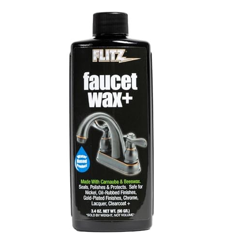 Flitz Faucet Wax - Cleans Metal, Protects Against Fingerprints, Water Spots - Restores Shine - Safe for Nickel, Brass, Copper, Stainless Steel, and More - 3.4 oz - Image 1