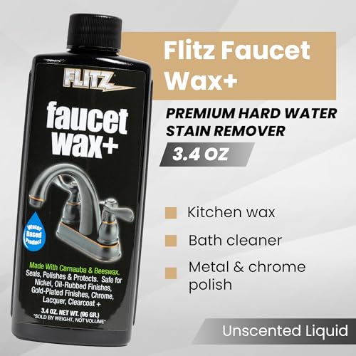 Flitz Faucet Wax - Cleans Metal, Protects Against Fingerprints, Water Spots - Restores Shine - Safe for Nickel, Brass, Copper, Stainless Steel, and More - 3.4 oz - Image 2