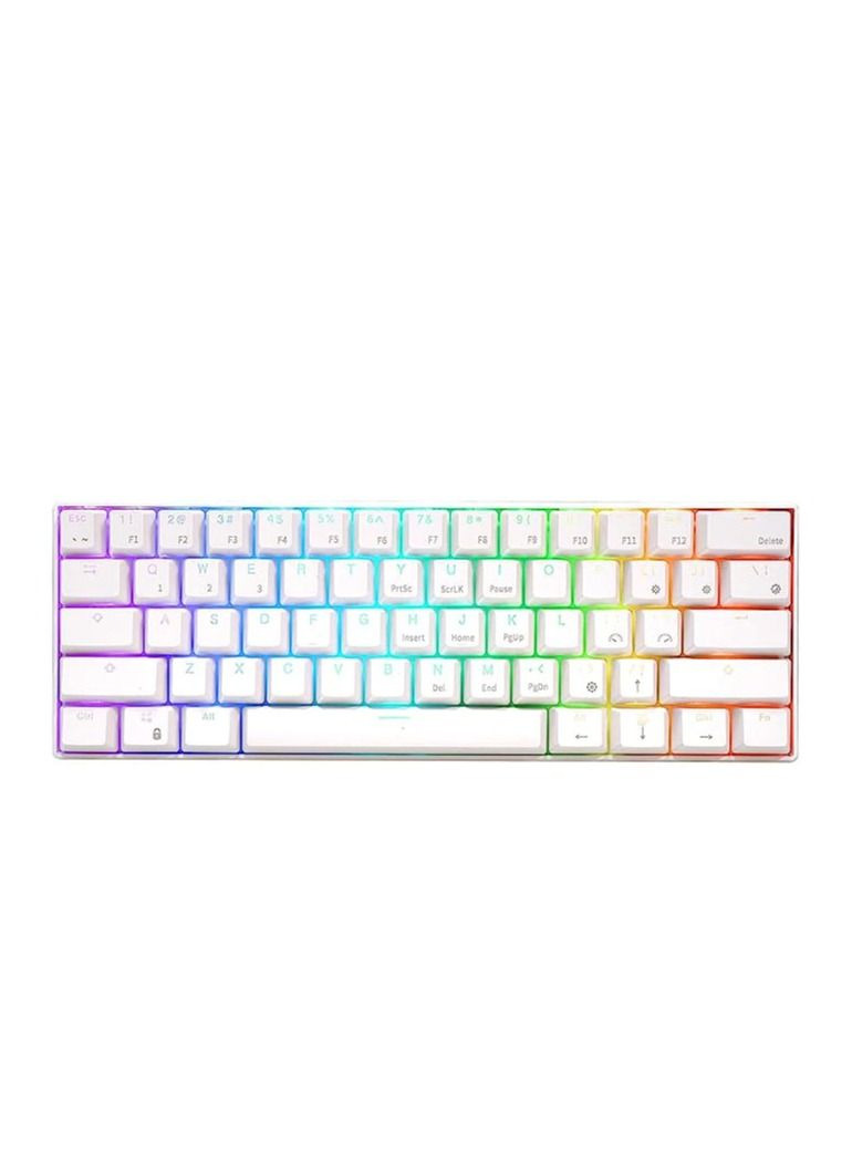 ستار 61 RGB سلكي / لاسلكي لاسلكي 60٪ لوحة مفاتيح ميكانيكية للألعاب ، لوحة مفاتيح بلوتوث ميكانيكية ، متوافقة مع اتصال متعدد الأجهزة ، مفتاح أزرق (أبيض)  - Image 1