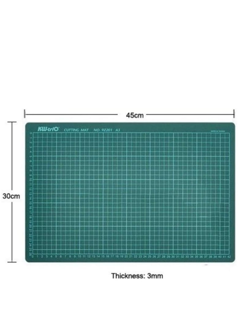 KWTrio Taiwan Double-sided A3 Cutting Mats Self-Healing Pate Engraving Modeling Dies with Grid - Image 3
