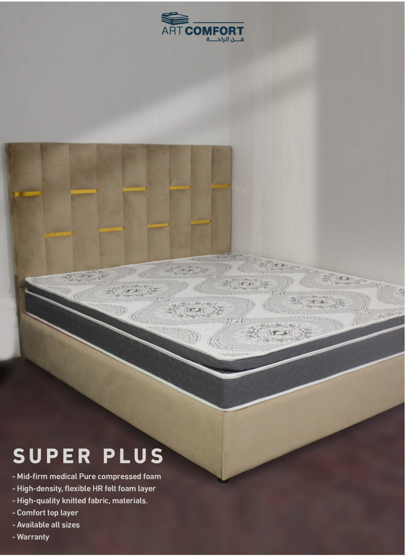 Art Comfort - Super Plus Medical Mattress | King Size, spring-free, made of high-density compressed foam and insulating felt layer, soft foam for pressure relief, luxurious cotton fabric cover, ideal for back pain. - Image 1