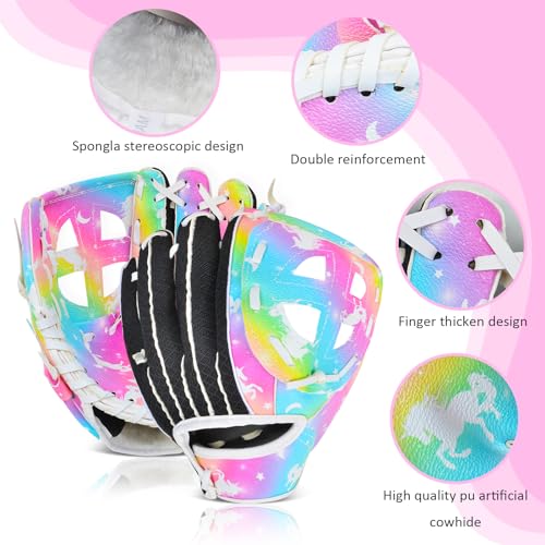 Ausletie Kids Baseball Glove,Softball Gloves,Baseball Softball Mitt for Kids Girls Toddlers, Tee Ball Glove for Training and Beginner, Left Hand Glove, Right Hand Throw - Image 2