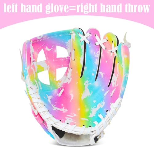 Ausletie Kids Baseball Glove,Softball Gloves,Baseball Softball Mitt for Kids Girls Toddlers, Tee Ball Glove for Training and Beginner, Left Hand Glove, Right Hand Throw - Image 3