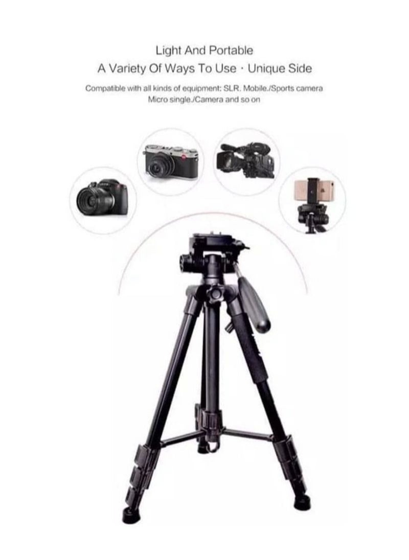 GENNEXT - Camera Tripod with Travel Bag Cell Phone Tripod with Wireless Remote and Phone Holder Compatible with All Cameras Cell Phones Projector Webcam Spotting Scopes - Image 1