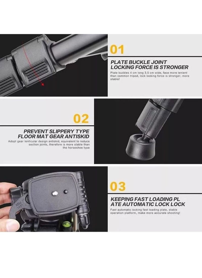 GENNEXT - Camera Tripod with Travel Bag Cell Phone Tripod with Wireless Remote and Phone Holder Compatible with All Cameras Cell Phones Projector Webcam Spotting Scopes - Image 1