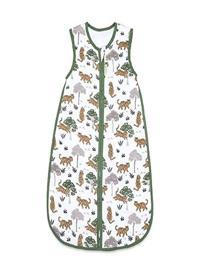 Masilo 100% Organic Cotton Muslin Sleeping Bag-Breathable Baby Wearable Blanket with Zipper-Soft & Lightweight-Fits Toddlers Age 0-6 Months, Tiger - Image 1