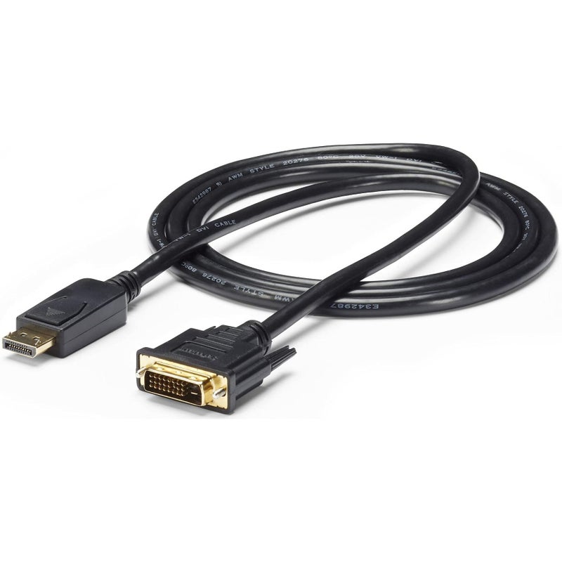 StarTech.com 6ft (1.8m) DisplayPort to DVI Cable, DP to DVI-D Video Adapter Converter Cable, Replacement for DP2DVIMM6 - Image 1