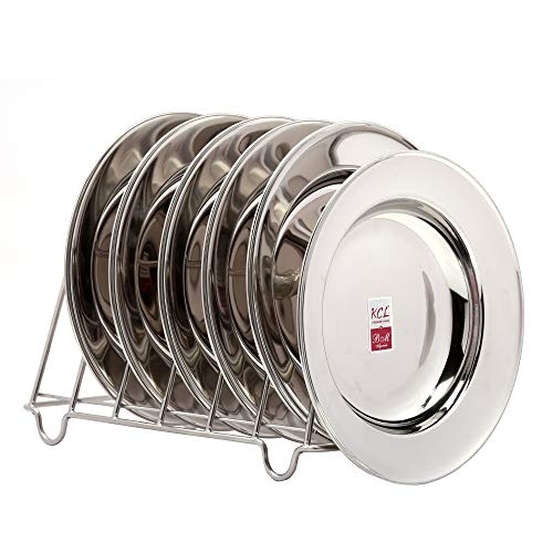 KCL Stainless Steel Soup Plates/Breakfast Plates/Idly Plates - Dimension - 8.5 Inches Depth - 1.inches - Set of 6 Quantity - Image 1