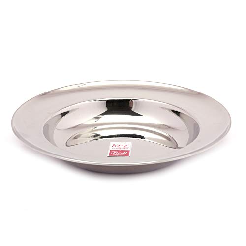 KCL Stainless Steel Soup Plates/Breakfast Plates/Idly Plates - Dimension - 8.5 Inches Depth - 1.inches - Set of 6 Quantity - Image 2