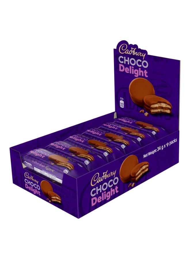 Cadbury Choco Delight Biscuits 9 x 34g - Image 1