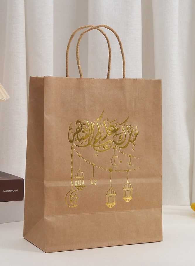 6pcs Brown Paper Bags 5.25x3.2x8 Inches Kraft Paper Bags Small Gift Bags with Handles Bulk, Retail Bags for Small Business, Shopping, Merchandise, Birthday Wedding Party Favor Bags