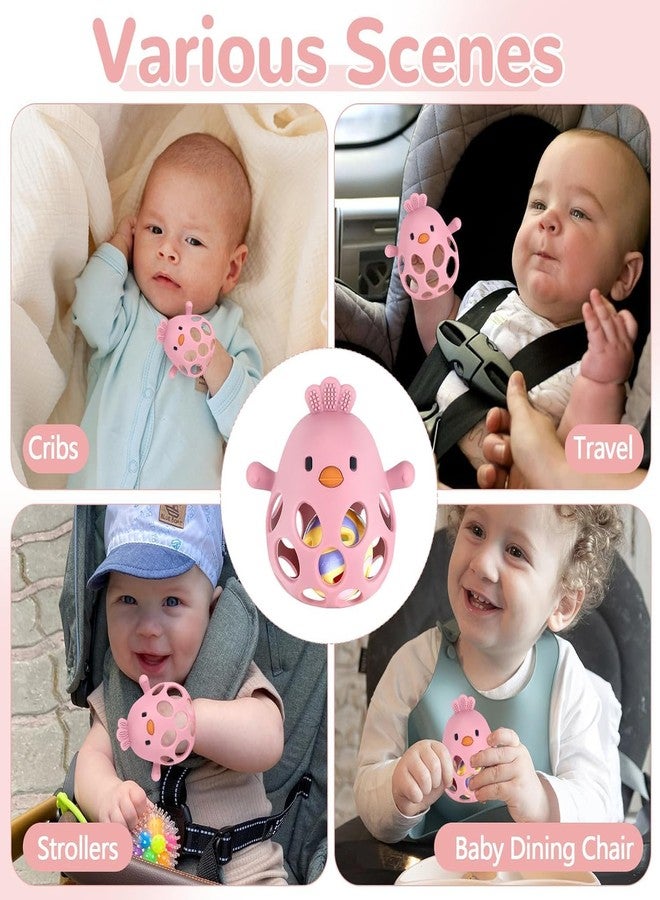Venditer Baby Toy, 6 Months, Early Learning Toy for Babies, Baby Toy 1 Year Old Montessori Baby Games 0-6 Months Sensory Rattle 0 3 6 9 12 Months Girls Boys (Dark Pink) - Image 3