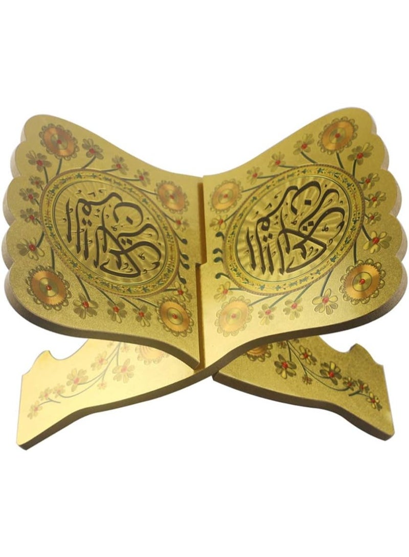 توب ون حامل كتاب قابل للطي من الخشب، حامل مصحف وكتاب مقدس، رف قراءة للمسلمين، حامل عرض للمجلات وكتاب الطهي، مثالي للعرض والقراءة والصلاة في المصلى - Image 1