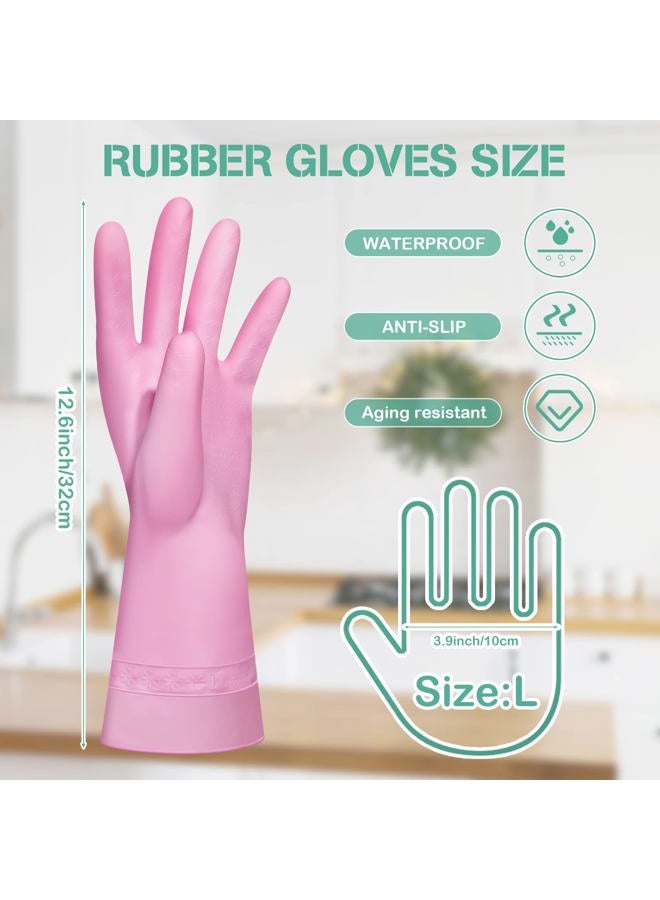 Yoande 12 Pairs Dishwashing Rubber Gloves Rubber Kitchen Gloves Reusable Cleaning Waterproof Household Gloves for Cleaning Washing Working Painting - Image 2