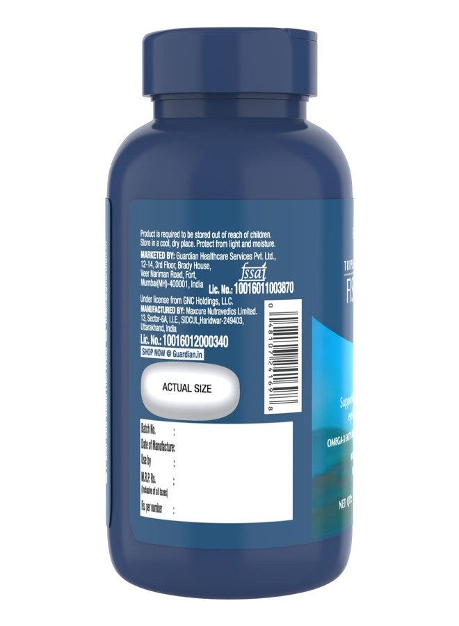 GNC 1500 Mg Triple Strength Fish Oil Mini Omega 3 Softgels For Men & Women| 60 Mini Softgels|540 MG EPA & 360 MG DHA|Improves Memory|Protects Vision|No Fishy Burps|For Men & Women |Formulated In USA - Image 4