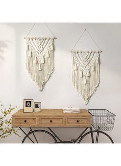 Home Gallery Dremisland Woven Macrame Wall Hanging Boho Geometric Woven Handmade  - Image 4