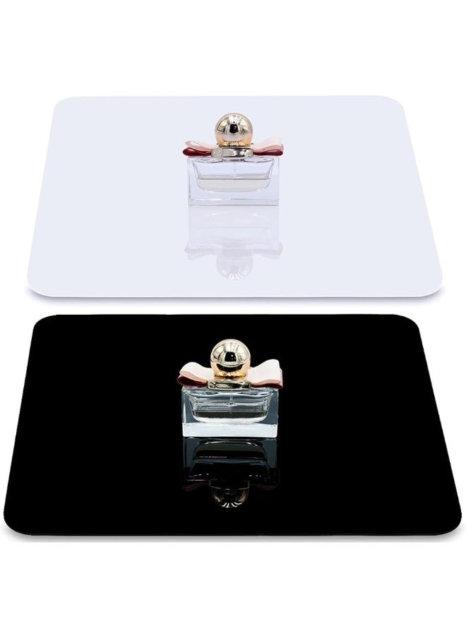 TPGP White & Black Acrylic Reflective Display Table Background Board, 20cm/12 inch Table Top Display Board for Small Product Tabletop Photography Shooting  - Image 1