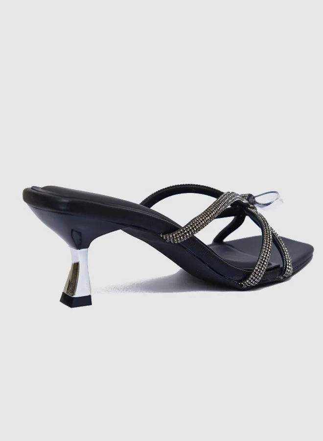 Multi Strap Mid Heel Sandals